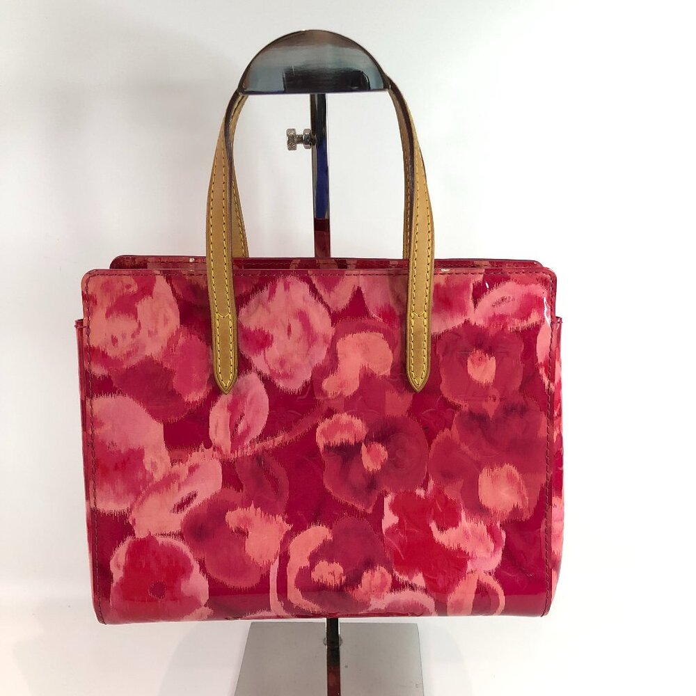 【35→ 26MK】Lv Red Monogram Vernis Ikat Catalina BB Tote Sku# 85786 (Gently Used) - Picture 1 of 14